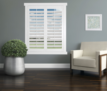 Polywood Shutters in Boston living room
